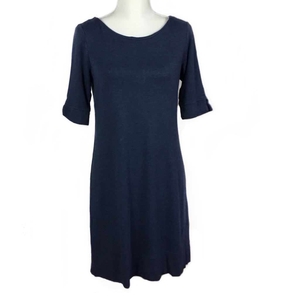 Adrienne Vittadini Blue Mid Sleeve Dress, size M